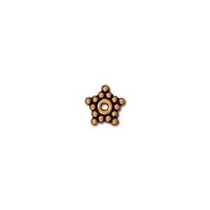 TierraCast 5mm Beaded Star Heishi ~ Antique Gold