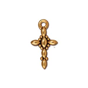 TierraCast Decorative Cross Charm ~ Antique Gold