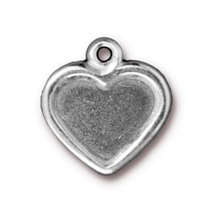 TierraCast Heart Frame Drop ~ Antique Silver
