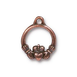 TierraCast Small Claddagh Charm - Antique Copper
