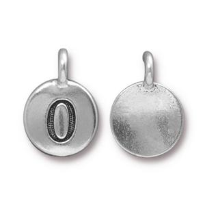 TierraCast Number 0 Charm - Antique Silver