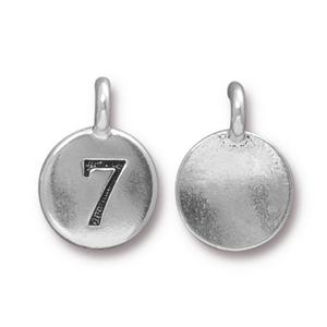 TierraCast Number 7 Charm - Antique Silver