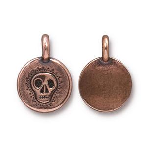 TierraCast Skull Charm ~ Antique Copper