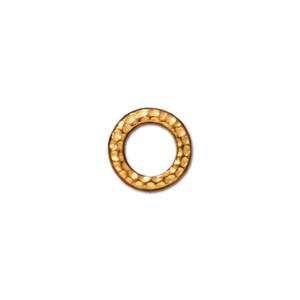 TierraCast Small Hammertone Ring ~ Bright Gold