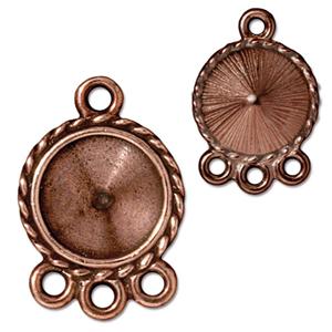 TierraCast 12mm TWISTED Round 1-3 Link Frame ~ Antique Copper