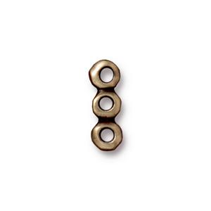 TierraCast 5mm Nugget 3 Hole Bar Link ~ Brass Oxide