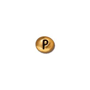 TierraCast Letter P Bead ~ Antique Gold