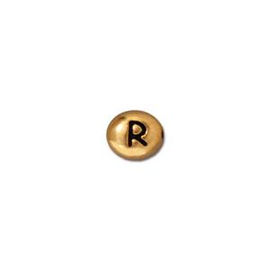 TierraCast Letter R Bead ~ Antique Gold