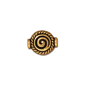 TierraCast Fancy Spiral Bead ~ Antique Gold