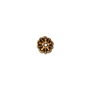 TierraCast 5mm Tiffany Bead Cap ~ Antique Gold