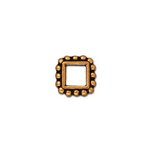 TierraCast Square Bead Frame (4mm Bead) ~ Antique Gold ~ DISCONTINUED