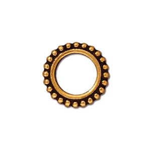 TierraCast Circle Bead Frame ~ 14mm (8mm Bead) ~ Antique Gold