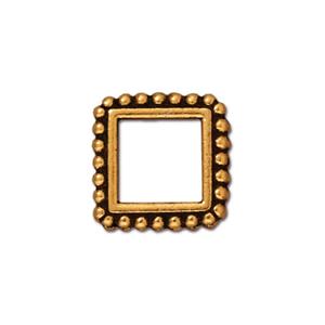 TierraCast Square Bead Frame ~ 14mm (8mm Bead) ~ Antique Gold