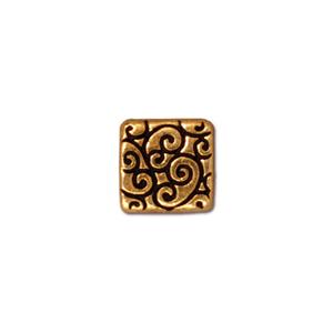 TierraCast Square Scroll Bead ~ Antique Gold