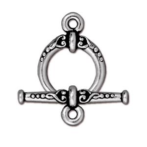 TierraCast Heirloom Toggle Clasp ~ Antique Silver
