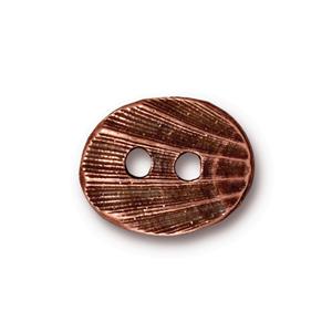 TierraCast Button ~ Oval Shell ~ Antique Copper