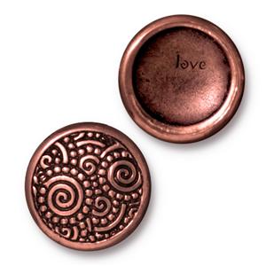 Spiral Snap Cap - (Line 20) ~ Antique Copper