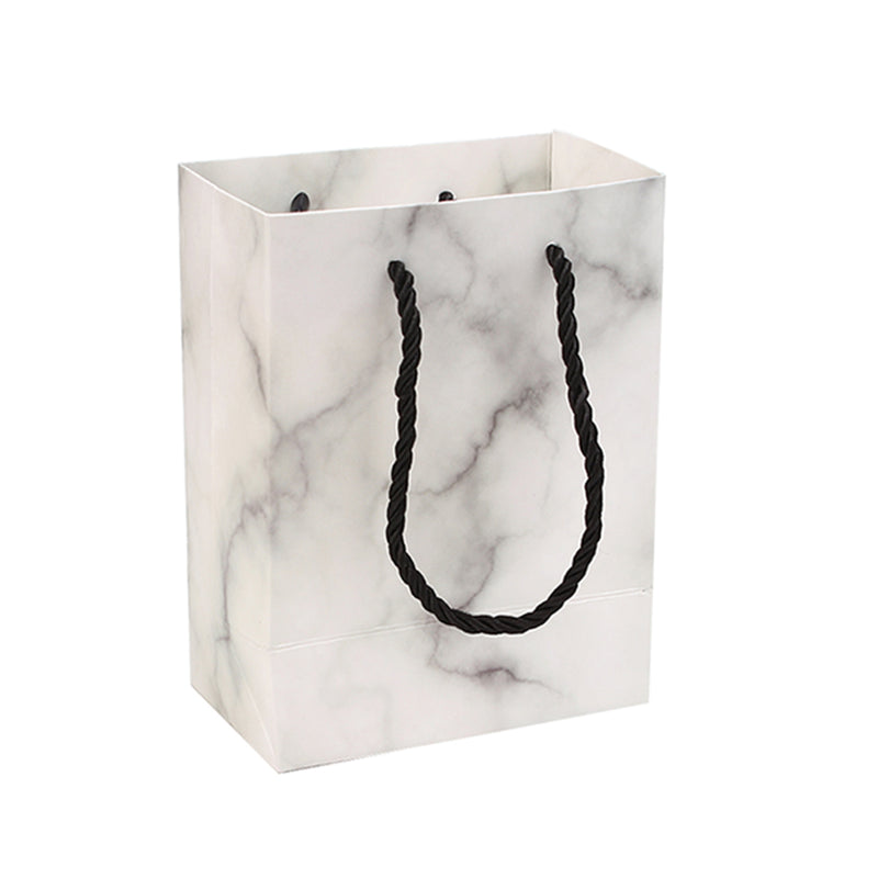 Paper Gift Bag ~ 15x11cm ~ White Marble Print
