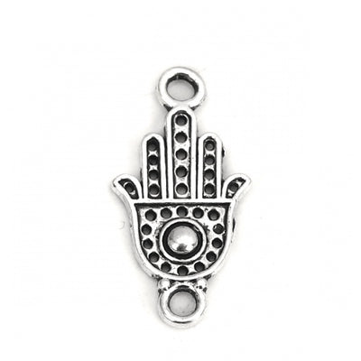 20x10mm Antique Silver Hamsa Hand Connector ~ Buy One Get One Free!