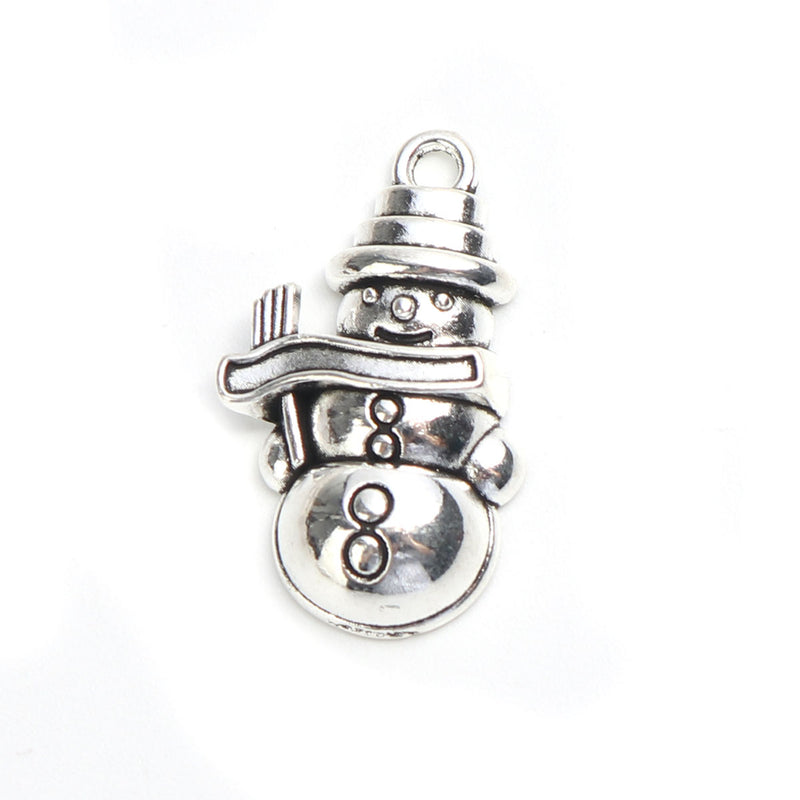 Antique Silver Plate Snowman Charm ~ 25x15mm ~ Lead and Nickel Free