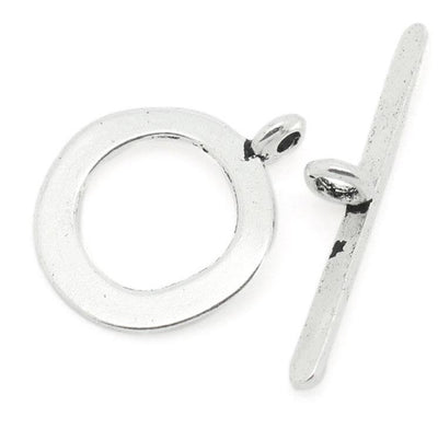 Antique Silver Plated Toggle Clasp ~ Lead and Nickel Free