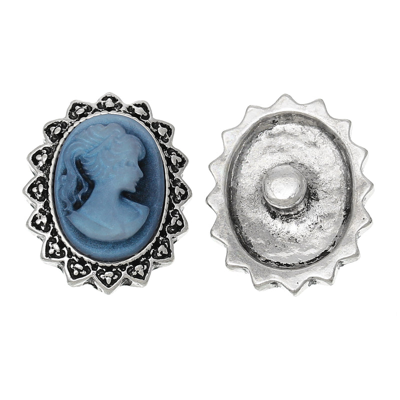 1 x Resin Snap Button ~ Lady&