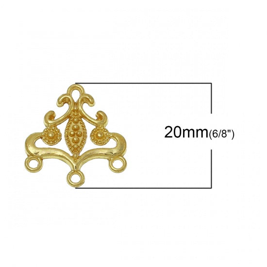 2 x Gold Plated Multi-Loop Connectors / Chandeliers ~ 21x20mm
