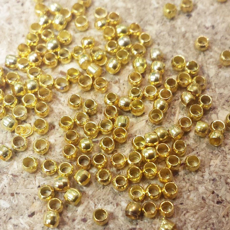 Gold Plate Crimp Beads ~ 2mm x 1mm ~ 5g Bag