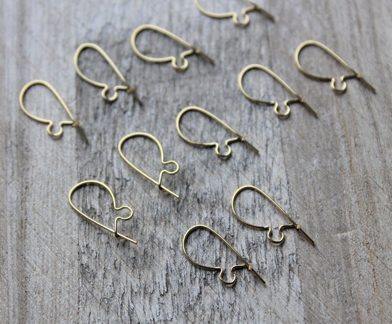 5 Pairs of 15mm Gold Plated Kidney Earwires ~ Lead and Nickel Free