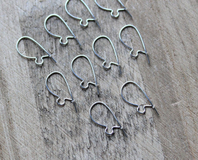 5 Pairs of 15mm Silver Plated Kidney Earwires ~ Lead and Nickel Free