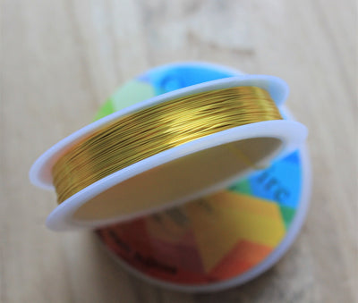0.4mm (26 Gauge) Gold Plated Copper Craft Wire ~ 12 Metres
