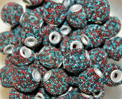 2 x  Kashmiri Beads ~ 12x14mm Oval ~ Boho