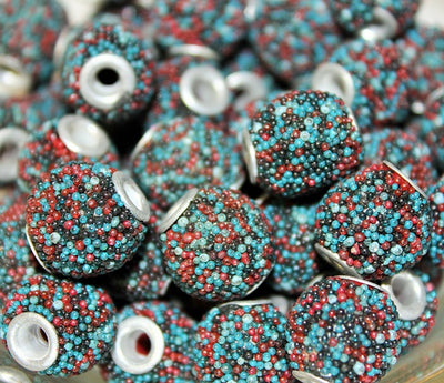 2 x  Kashmiri Beads ~ 12x14mm Oval ~ Boho
