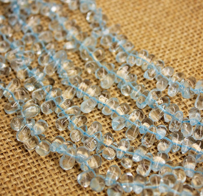 1 Strand of 7-9mm Drop Shaped Gemstone Beads ~ Blue Topaz  ~ approx. 14"
