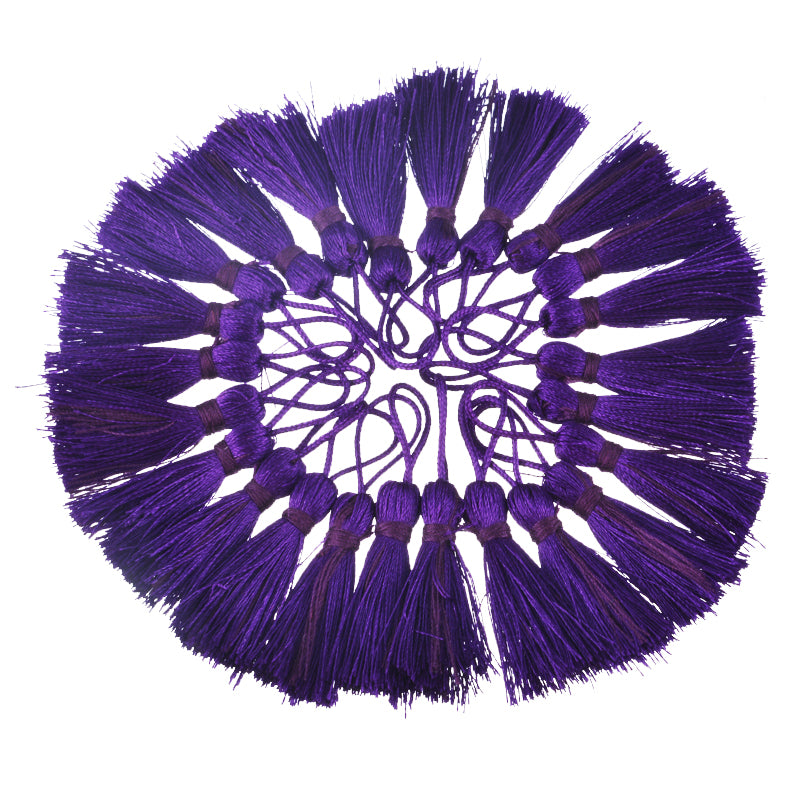 Polyester Tassel Pendant ~ 40mm ~ Dark Purple