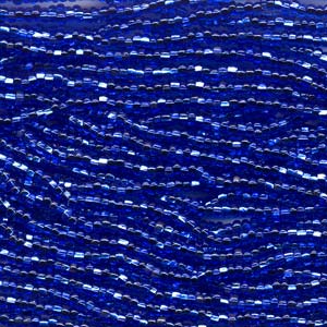 Preciosa Round 11/0 Seed Beads ~ 6 String-Hank ~ approx. 18 grams ~ Silver Lined Sapphire