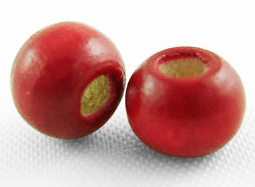 100 x Wooden Beads ~ 6x5mm ~ Red