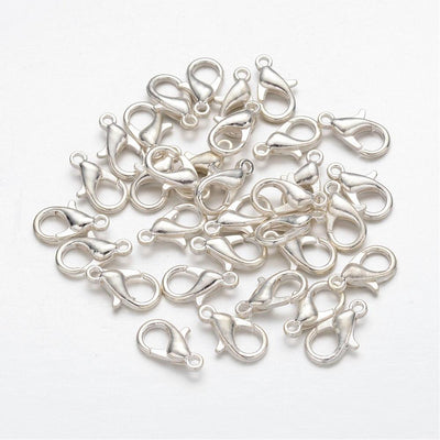 12mm Silver Plated Lobster Clasp ~ Lead and Nickel Free