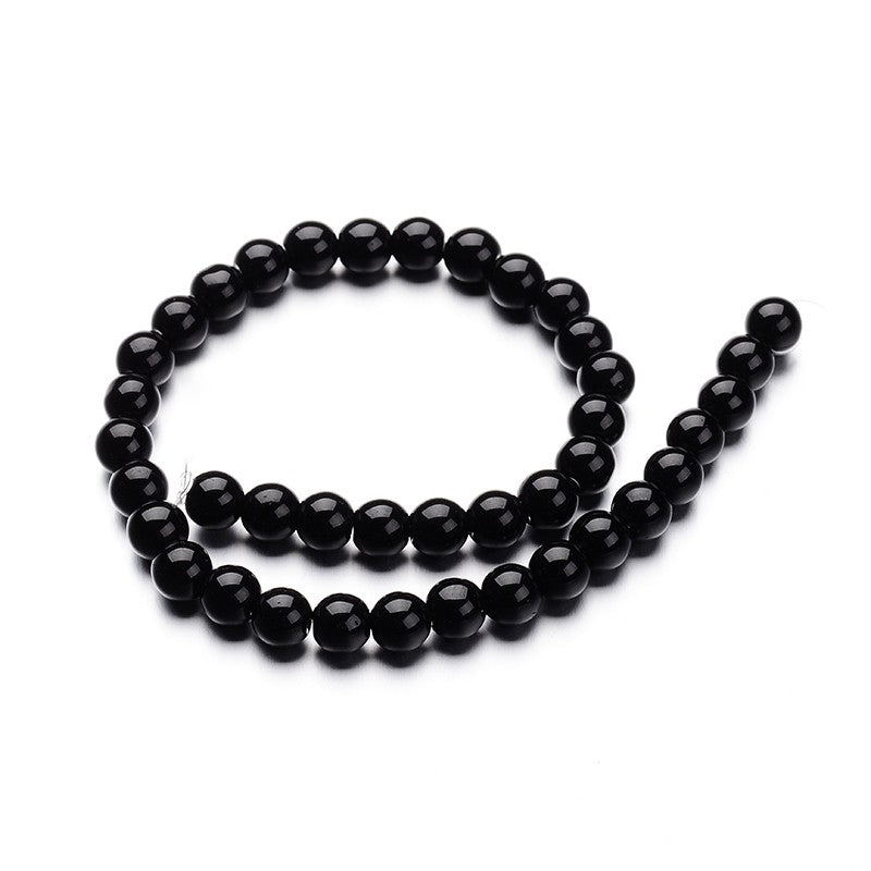 1 Strand of 4mm Glass Beads ~ Black ~ approx. 80 beads ~ Buy One Get One FREE