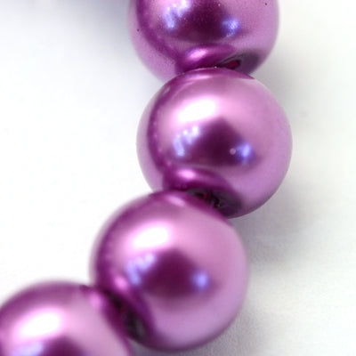 1 Strand of 8mm Round Glass Pearls ~ Orchid ~ approx. 105 beads
