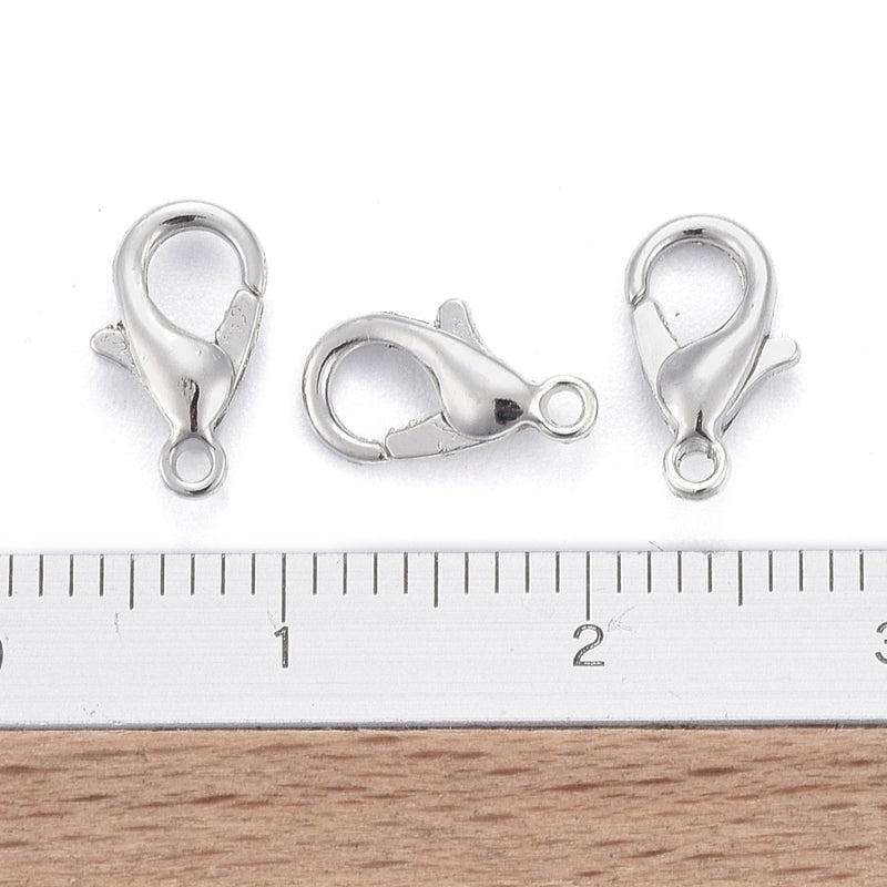 10mm Platinum Plated Lobster Clasp ~ Lead and Nickel Free