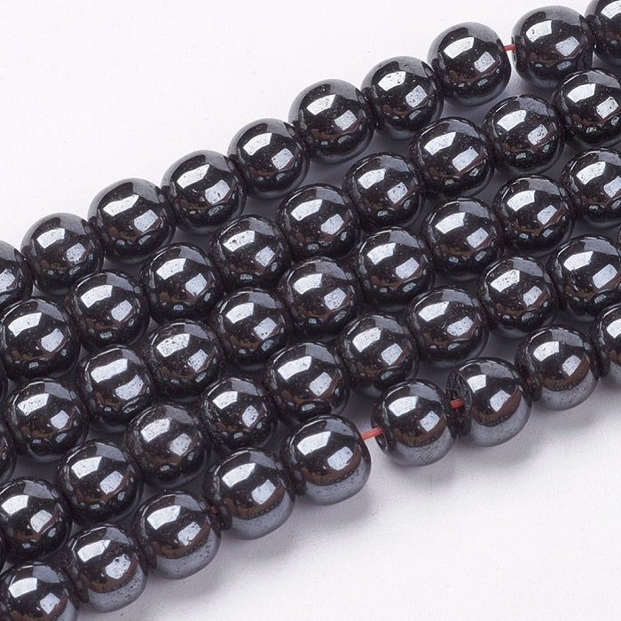 1 Strand of 6mm Non-Magnetic Hematite Beads ~ approx. 72 beads