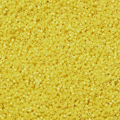 2x1.5mm Cylinder Seed Beads ~ Opaque Lustred Yellow ~ 5g