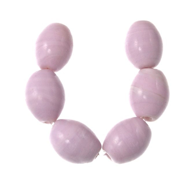 20 x Oval Glass Beads ~ 9x11mm ~ Candy Pink