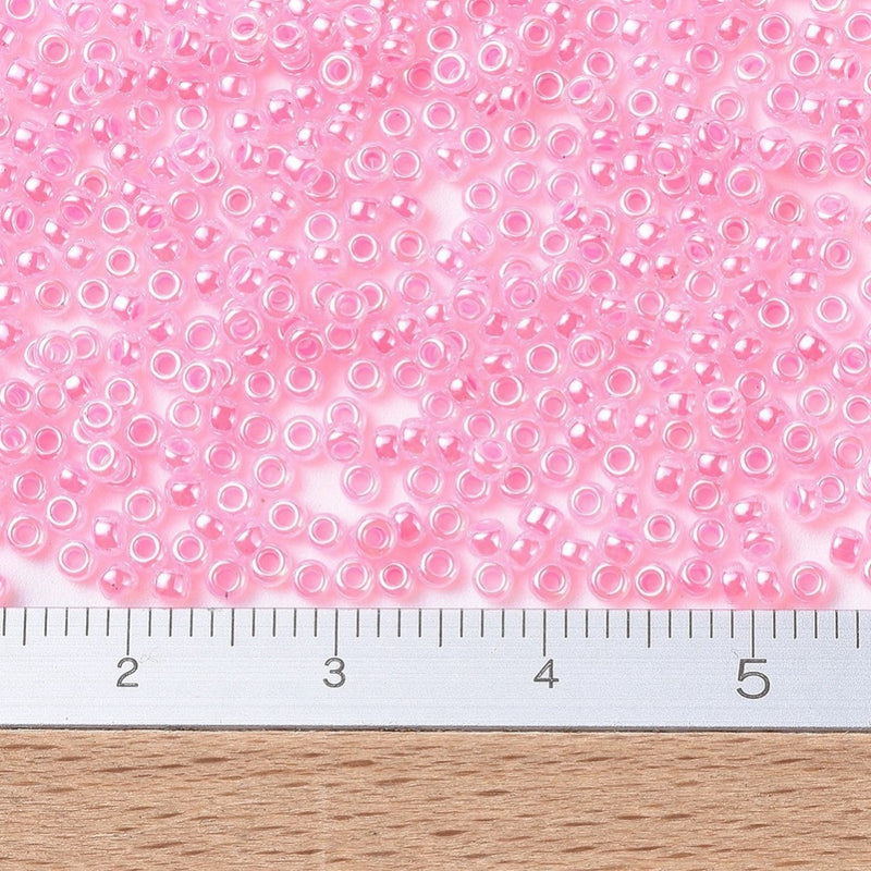 11/0 Miyuki Seed Beads ~ Dark Cotton Candy Pink Ceylon (0544) ~ 10g