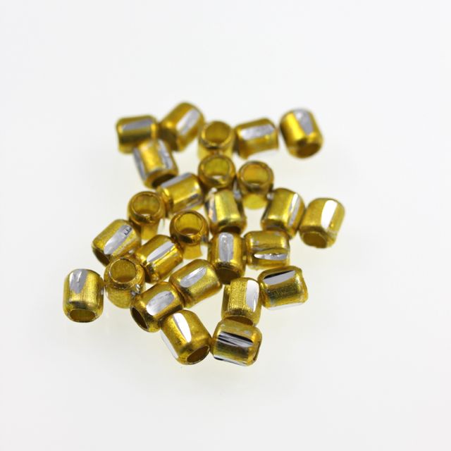 Chiseled Metal Bead ~ 6mm ~ Yellow Gold ~ Bag of 50