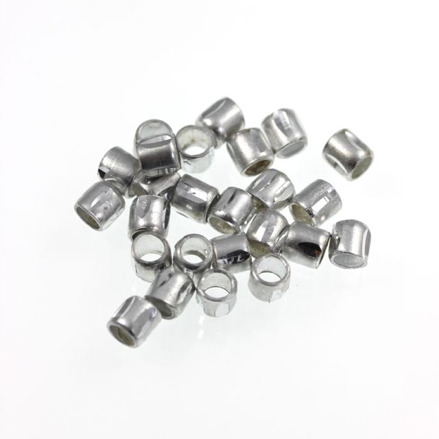 Chiseled Metal Bead ~ 6mm ~ Silver ~ Bag of 50