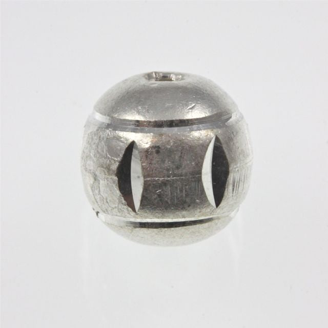 Silver Plated Handcrafted Round Bead ~ Chiseled ~ 8mm ~ Pack of 10