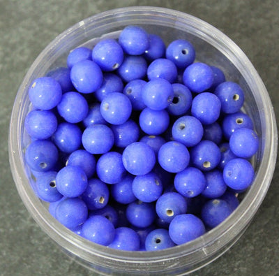 20 x Round Glass Beads ~ 12mm ~ Cornflower Blue