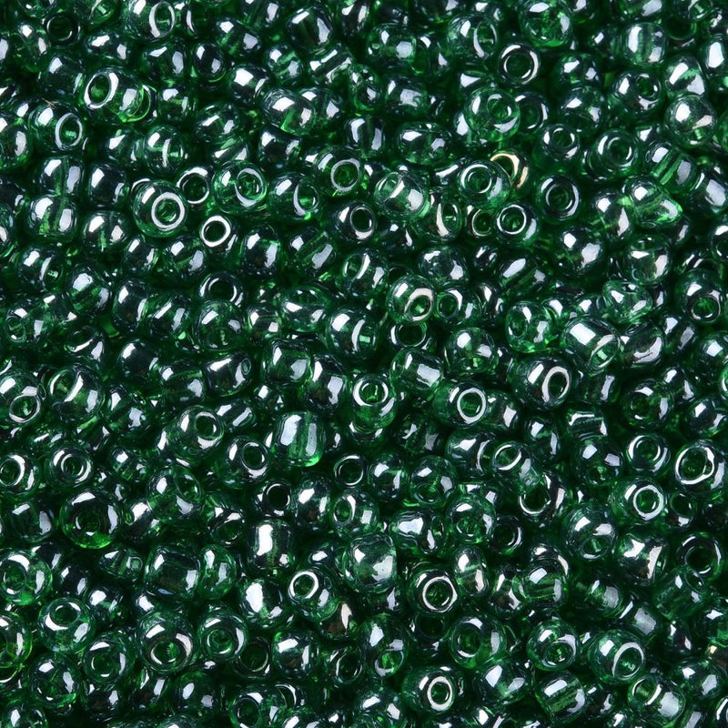 3mm Seed Beads ~ 20g ~ Lustred Green